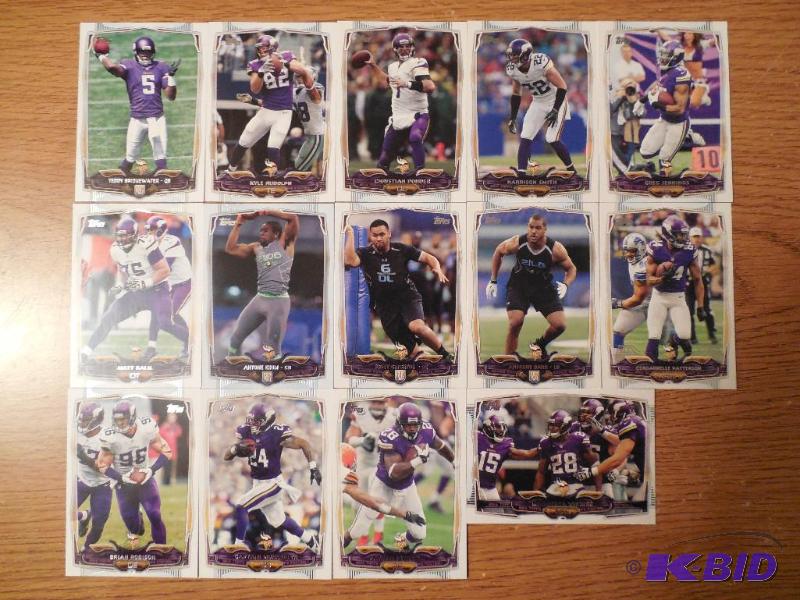 2014 Topps Minnesota Vikings Team Set of 14 cards