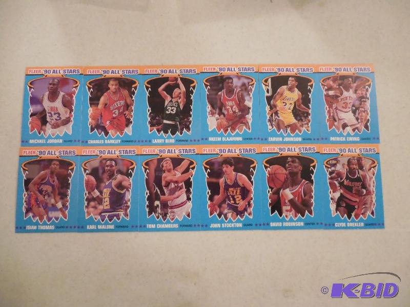 1990-91 Fleer Basketball All-Stars Insert Set (1-12) Jordan-Bird-Magic