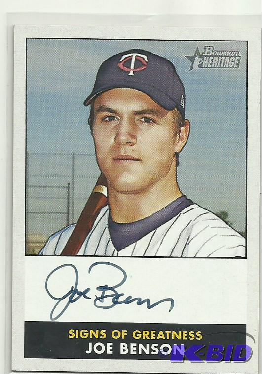 2007 Bowman Joe Benson Rookie Autograph
