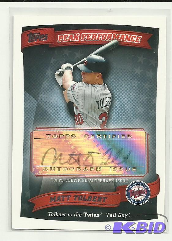 2010 Topps Matt Tolbert Autograph Card