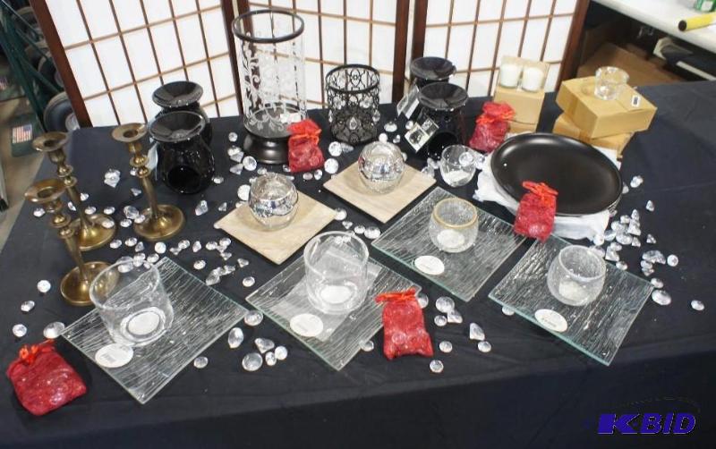 Candle lot - Candle Holders, Candle Plates, C...