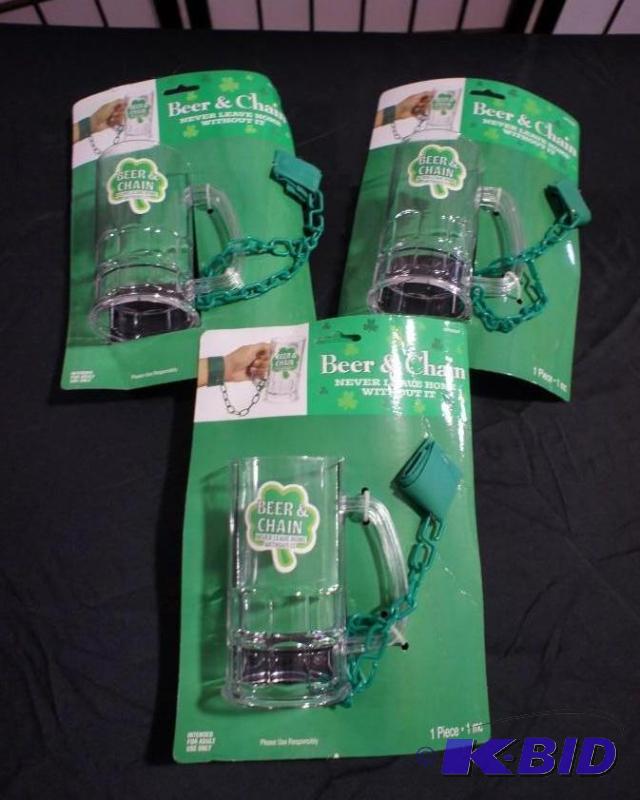 New St. Patricks Day Beer &amp Chain Plasti...