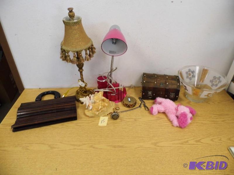 Lamps, Wood Purse, Pocket Watch