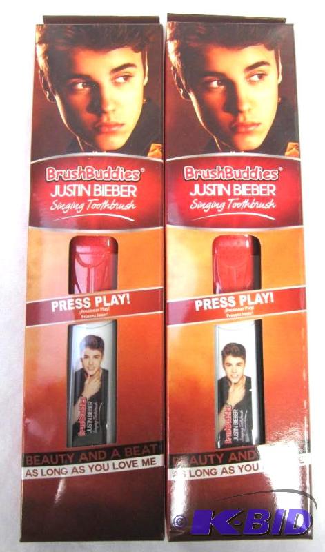 2 Brush Buddies Justin Bieber Singing Toothbrushes