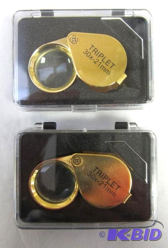 2 Triplet 30X 20mm Jewelers Loupes