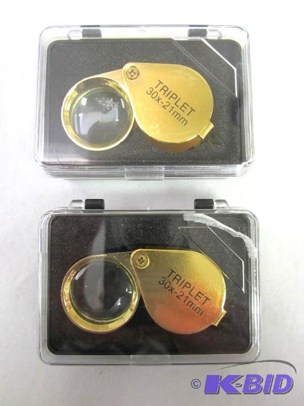 2 Triplet 30X 20mm Jewelers Loupes