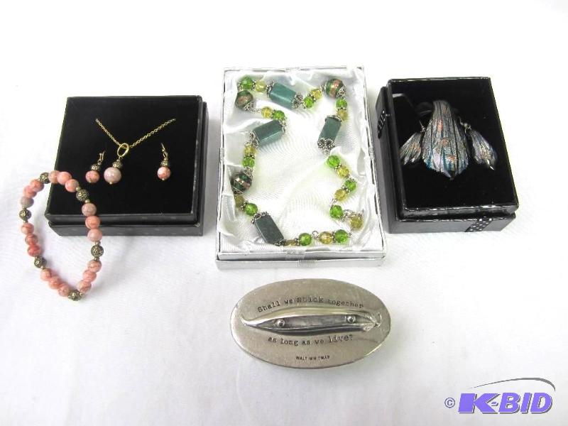 3 Fashion Jewelry Sets & Trinket Box