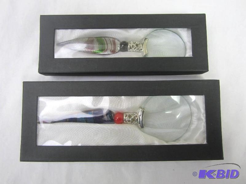 2 Glass Handle Magnifying Glasses