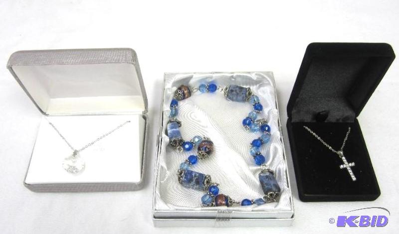 3 Fashion Jewelry Necklaces Swarovski & Beaded