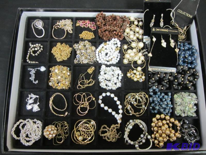 Large lot of vintage necklaces and earrings.