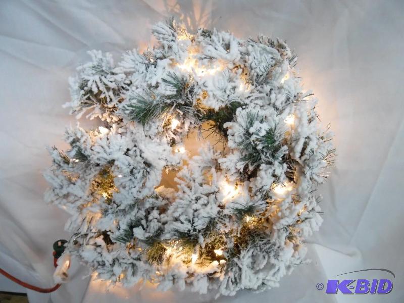 McLeland Design 24 Flocked Pine Wreath