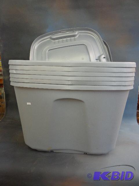 Grey Totes   6 with lids  18 gallon  great co...