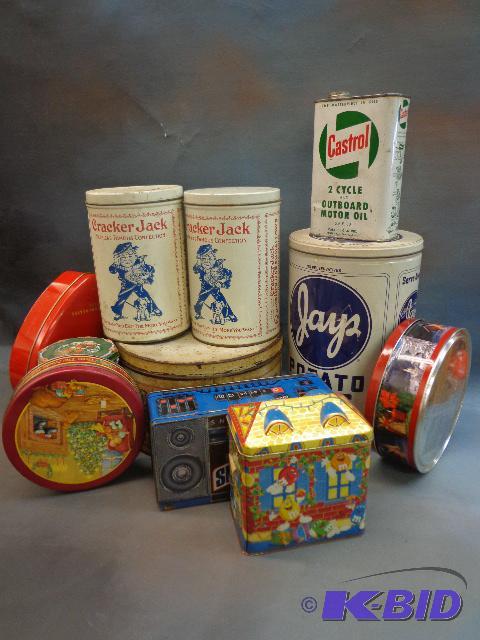 Old Canisters   Large and Small  Cracker Jack...