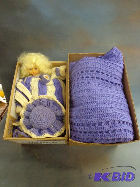 Grandmas Purple Afghan and Doll to Match...