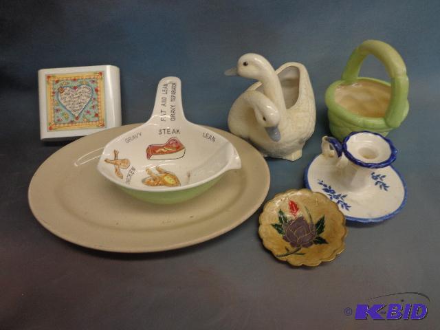 Gravy Boat, Serving Plate and Candle Holder...