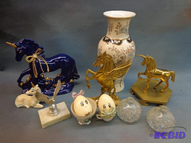 Assorted Unicorns.   Ceramic  Glass  Brass ...