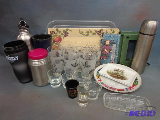 Drinking Glasses, Thermos and Serving Trays  ...