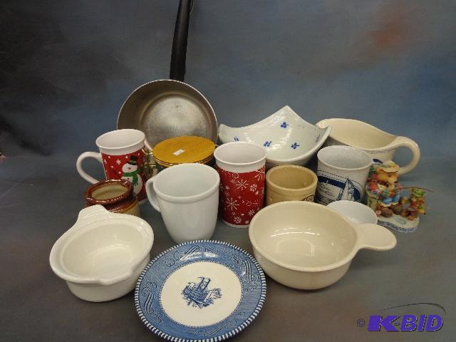 Ceramic Bowl, Assorted Coffee Cups and a Grav...