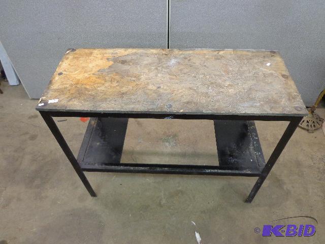 Angle Iron Work Bench   Wood Top  Very Solid ...