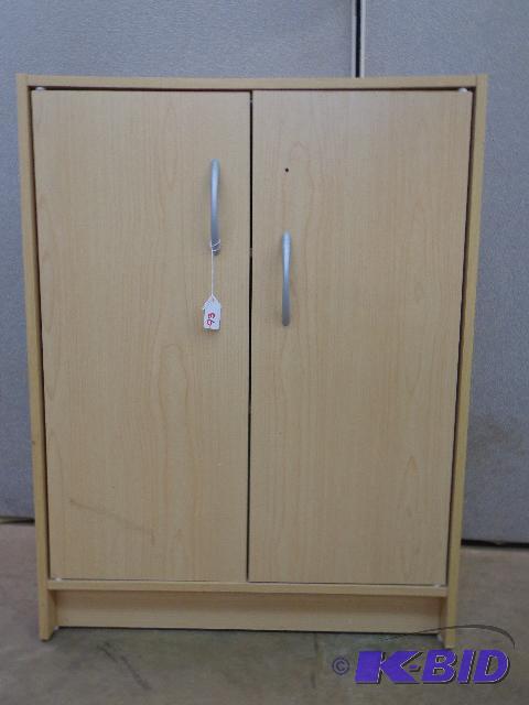 Wood Cabinet with Door   3 Shelves  24&quot ...