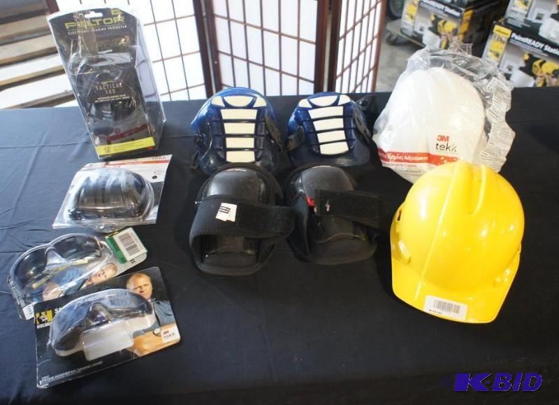 Lot of Safety glasses - Hard Hats - Knee pads...