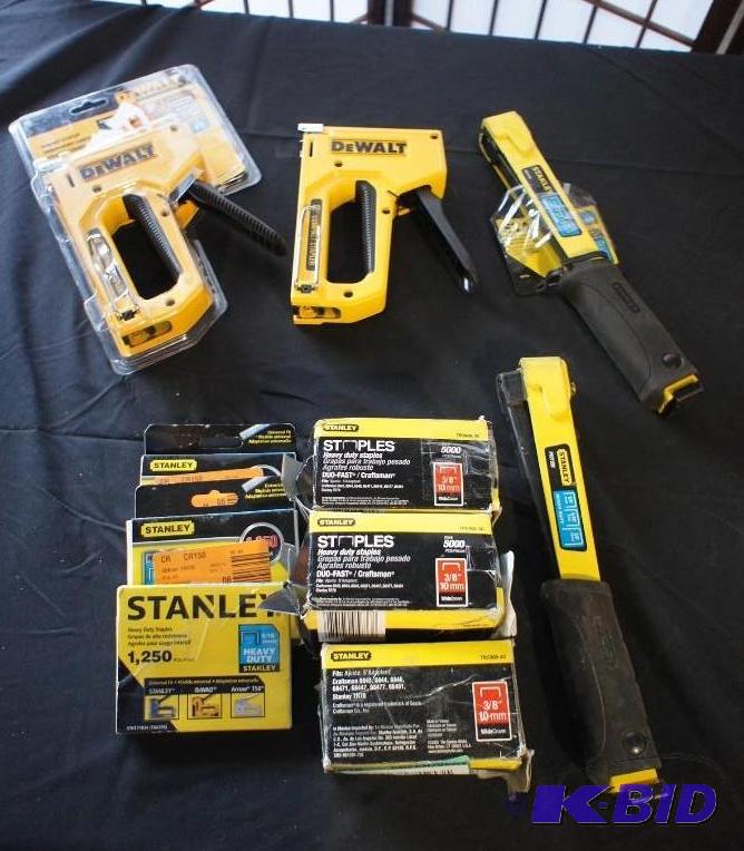 Lot of Dewalt Compact Staplers - Stanley Stap...