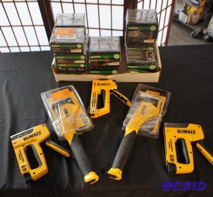 Lot of Dewalt&nbspStaplers - Hitachi Wide Cr...