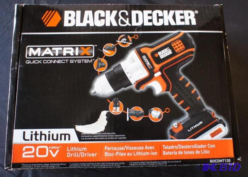 Black and Decker Matrix 20 volt Lithium Drill...