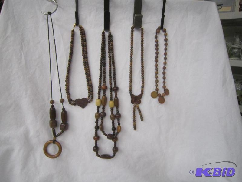 5 Wood Necklaces