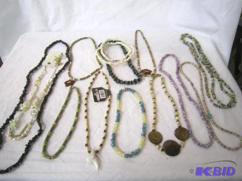 13 Necklaces and 1 Pair of Earrings - Mostly NEW