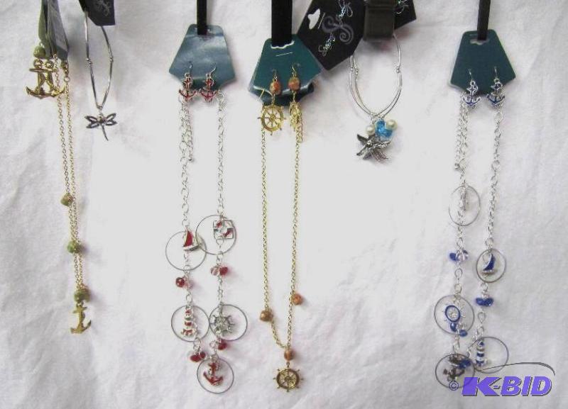 4 Necklaces with Earrings to match and 3 bracelets - Nautical - NEW