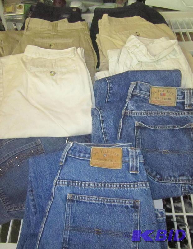 Misc Lot of 9 Pairs of Pants including Dockers, Jeans and Khaki