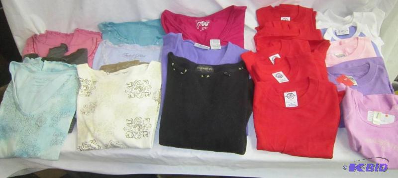 Misc Lot of Clothes - 10 Kid Size Tops and 9 Womens
