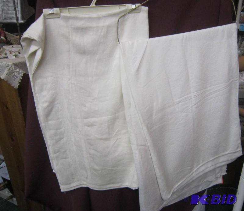 2 Ivory Linen Tableclothes