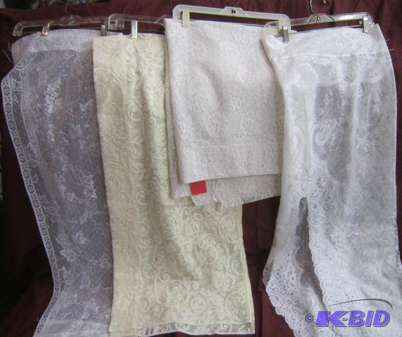 4 NEW Lace Curtains One Ivory and Three White