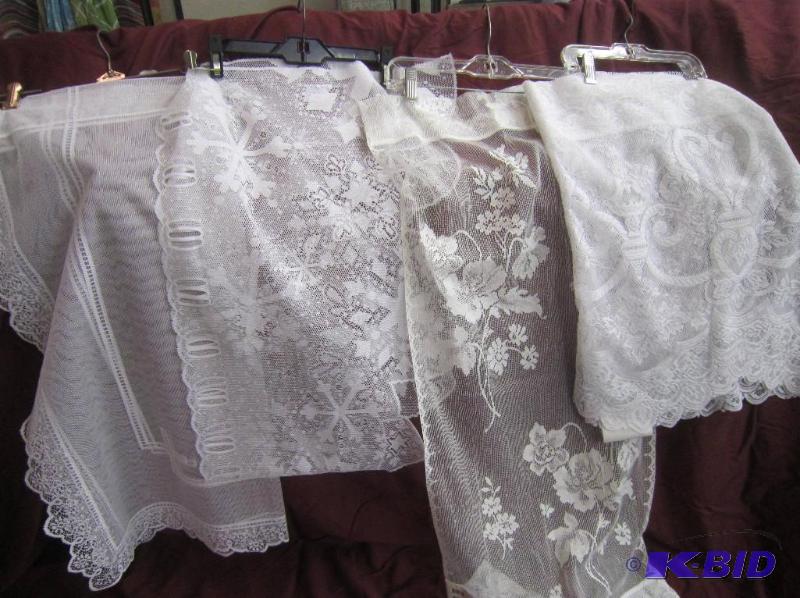 NEW  4 Lace Curtains (one off white and 3 white)