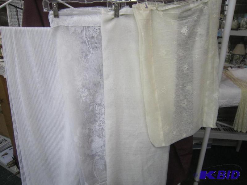 New Lace - 48x63 White Panel, White 45x30 Curtain, Ivory Bee 45x15, White Curtain