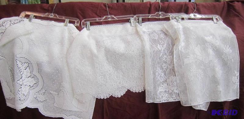 New Lace - 20x90 White Runner, 60x16 White Valance, 45x18 White Valance and 45x18 White Floral