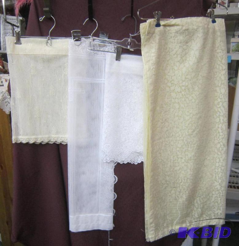 Lace - 4 Ivory Matching Panels, New Valance 60x16, White Curtain, Ivory Valance