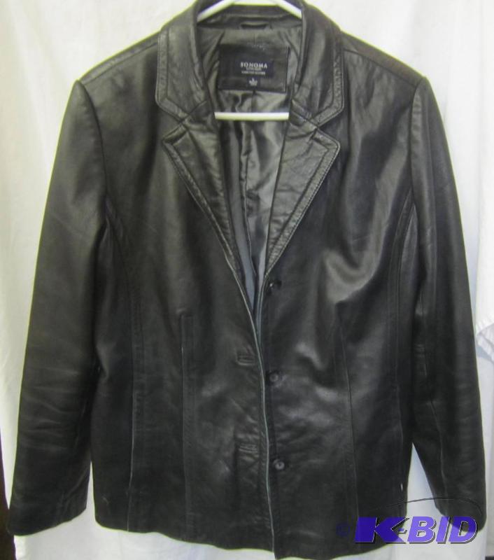 BLack Large Leather JacketCoat - Womens
