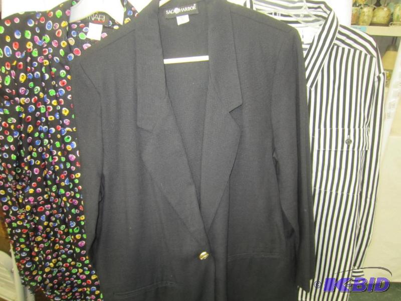 2 Jackets (Sag Harver Size 12) ( on Brand - Size 18 )and 1 Black and White XL Long Sleeve Shirt