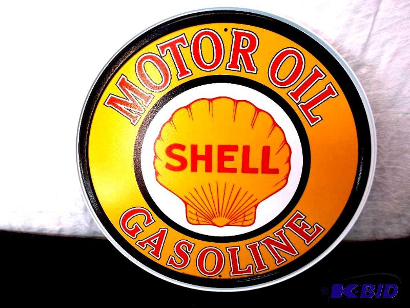 lot 25 image: Collectable Shell Gasoline sign measuring 11 ...