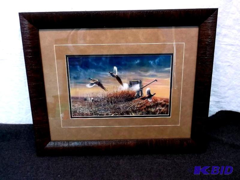 lot 6 image: Beautiful double matted framed print by Jim H...