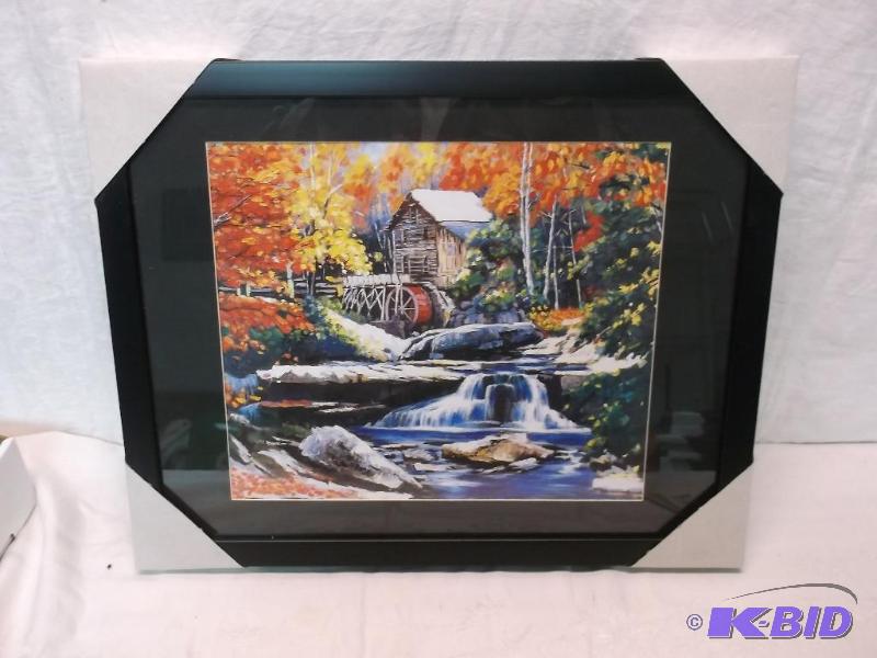 lot 74 image: Beautiful framed scenery print measuring 19 5...