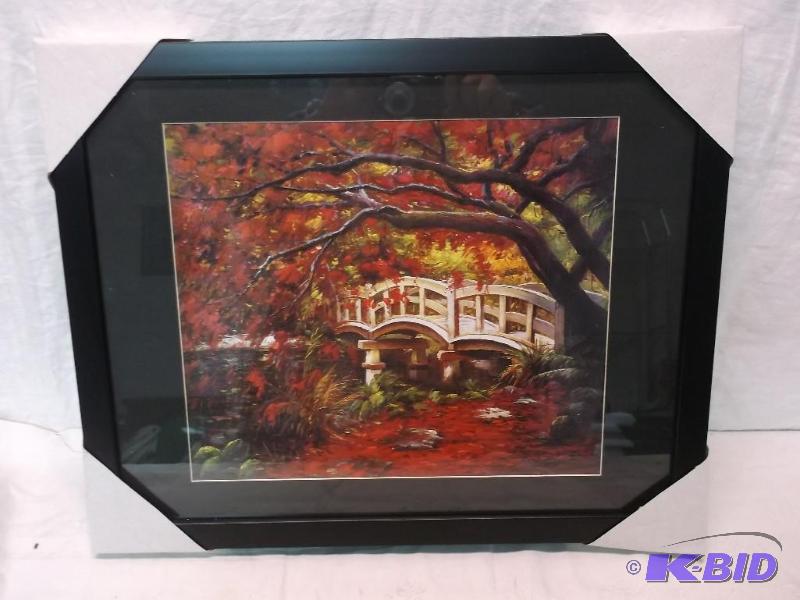 lot 75 image: Beautiful framed scenery print measuring 19 5...