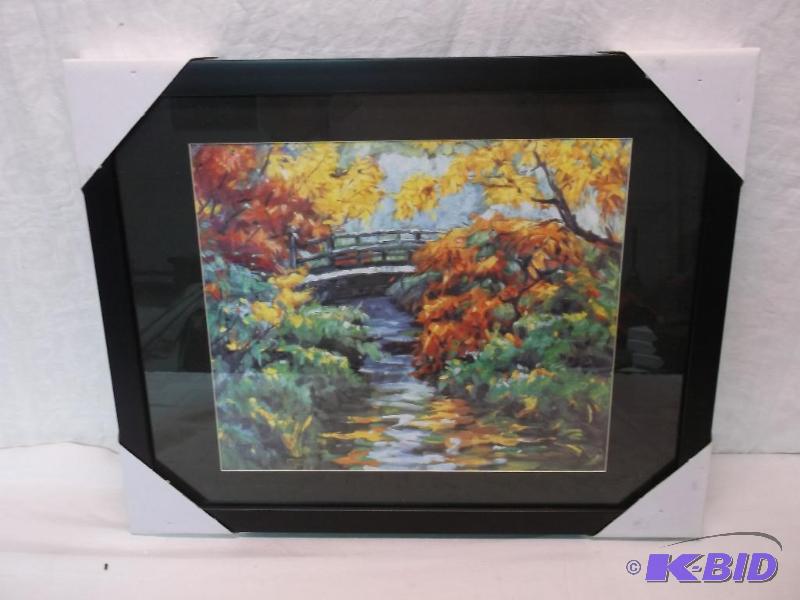 lot 76 image: Beautiful framed scenery print measuring 19 5...