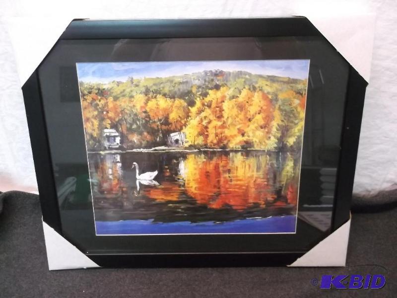 lot 85 image: Beautiful framed scenery print measuring 19 5...