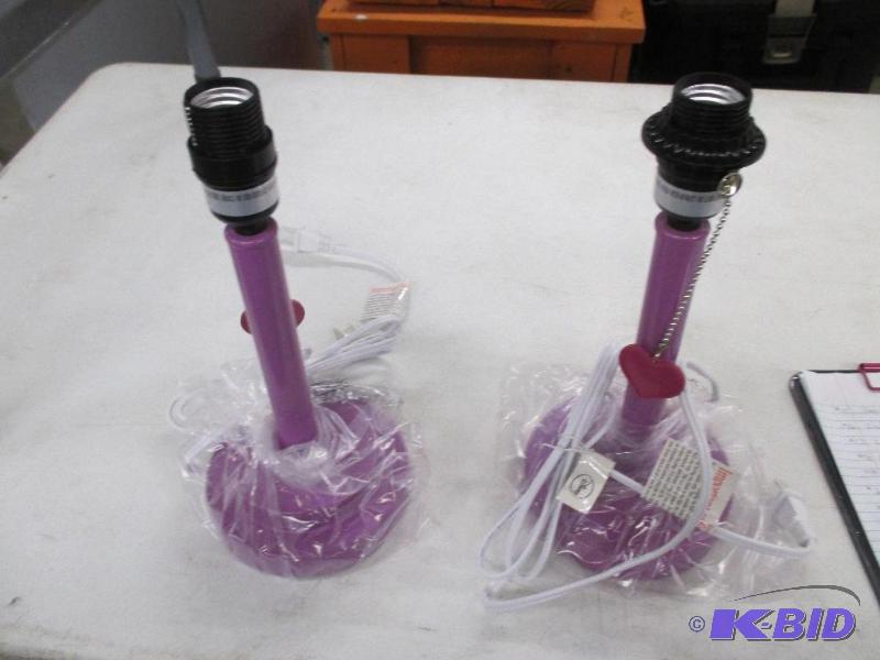 lot 26 image: 2 Purple Lamps 12H Each