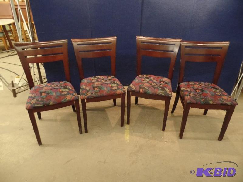 4 Cherry and Upholstered Chairs