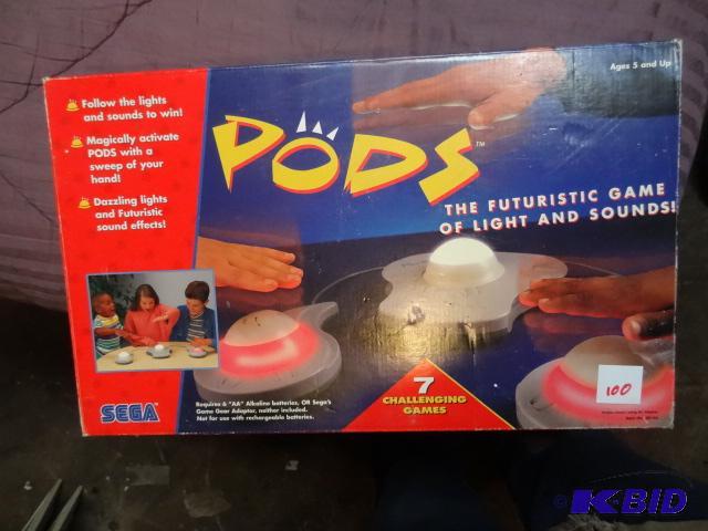 lot 100 image: Sega electronic Pods game, vintage, in box...